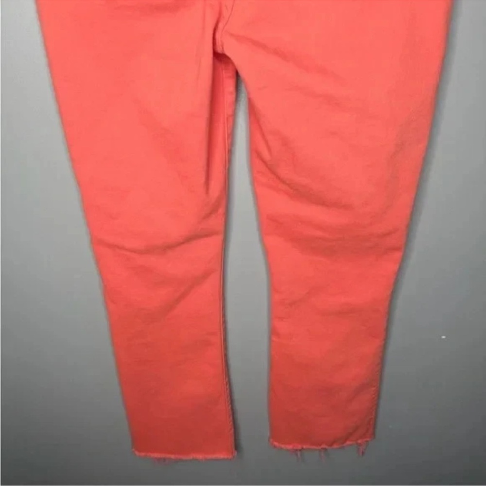 MOTHER The Hustler Ankle Fray Jeans Persimmon Coral Size 28 Cropped - Picture 8 of 12